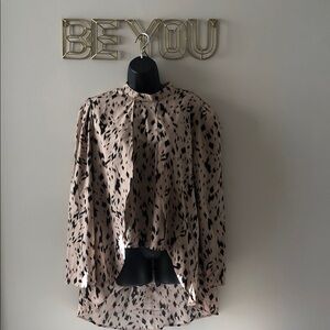 Elegant High Low Women's Skirt in Black and Tan